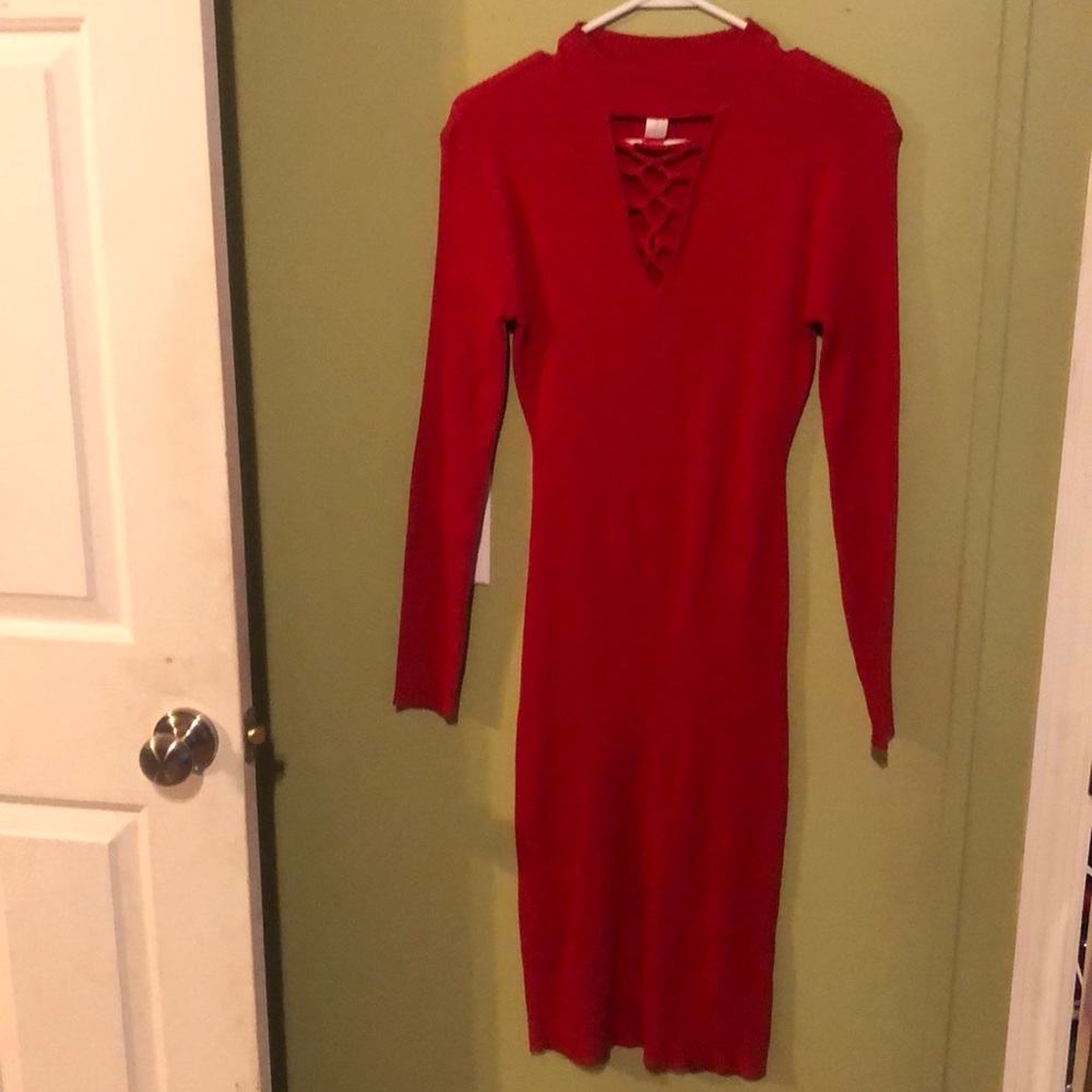 3 for $15 Red sweater dress